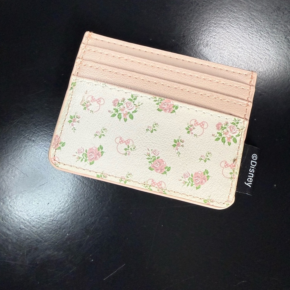 Loungefly Disney Minnie Mouse Pink and Cream Floral Card Holder
